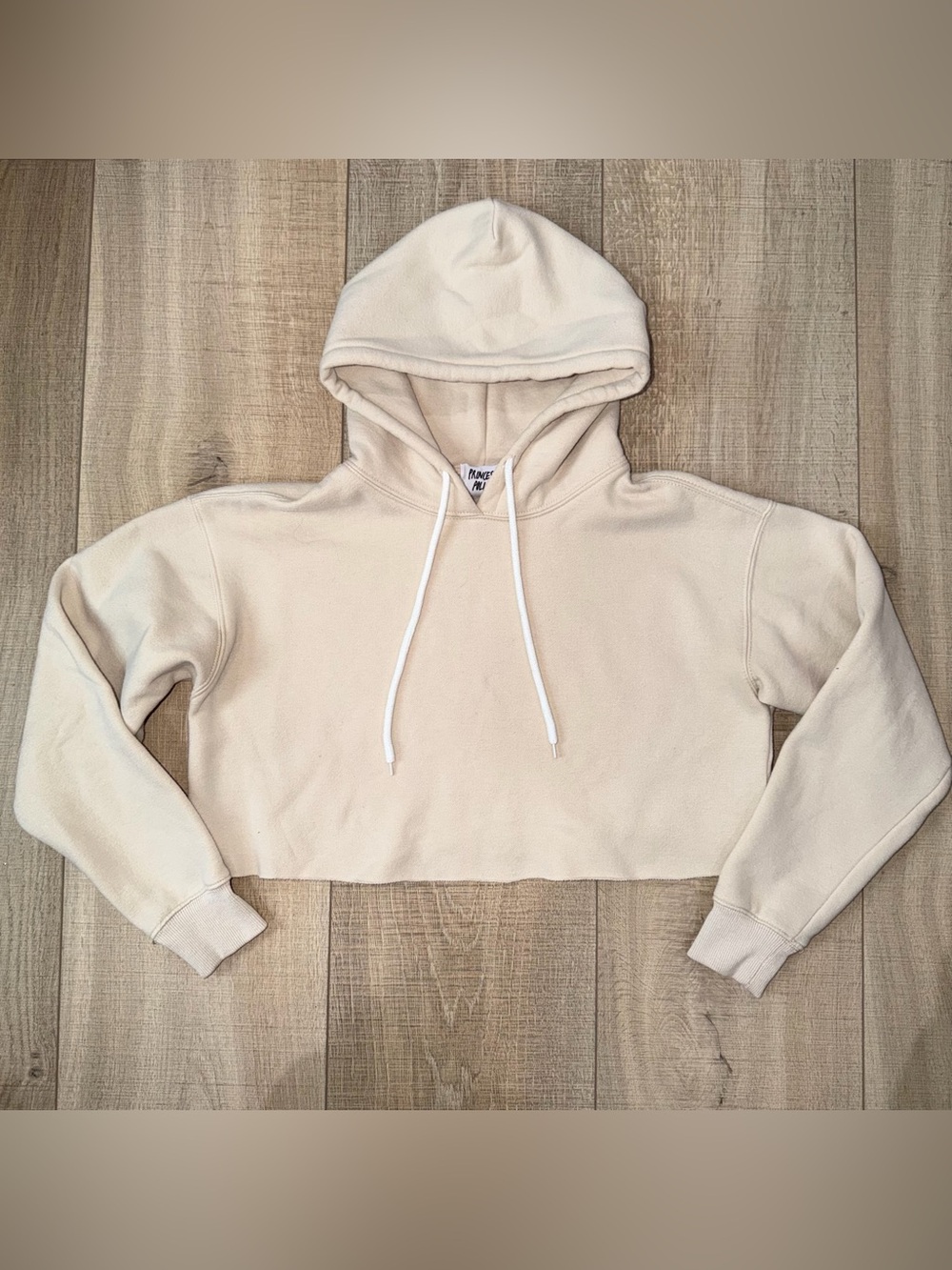 Princess Polly Tan Cropped Hoodie Size 2